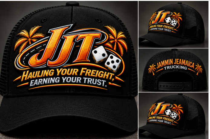 Jammin Jeamaica Freight Trust trucker hat in black